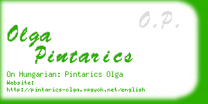 olga pintarics business card